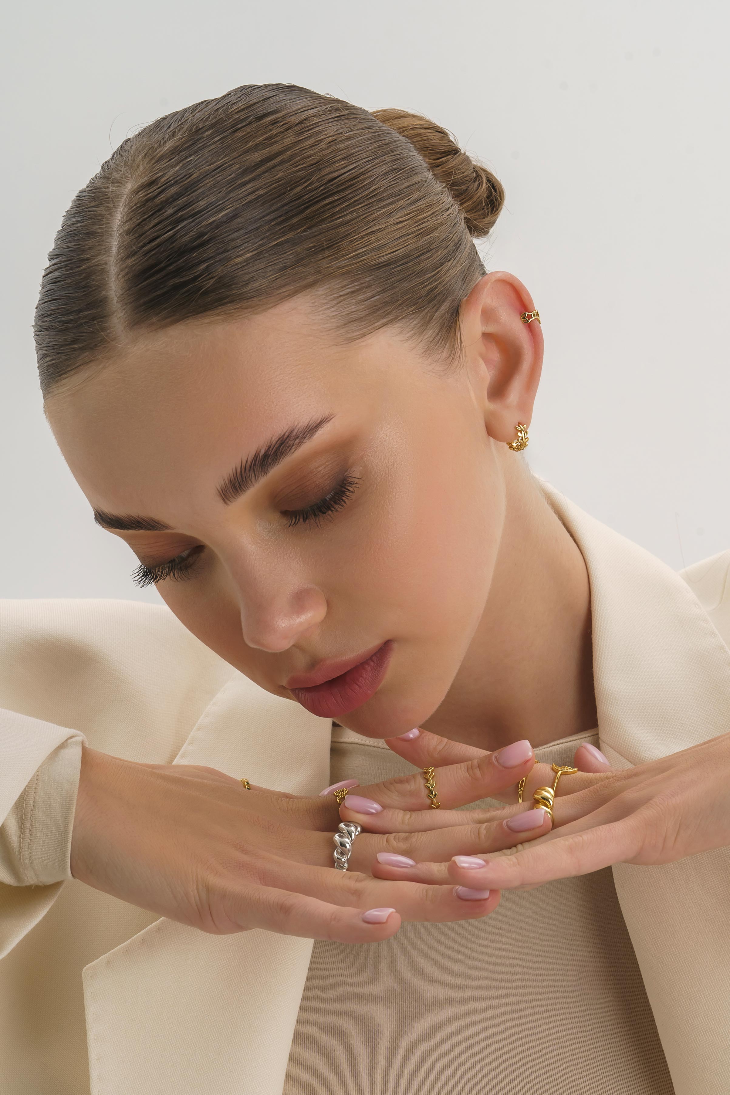 Sterling Silver Twist Link Ring - Rings - Elk & Bloom