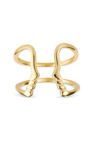 Thick 18K Gold Statement Face Ring - Rings - Elk & Bloom