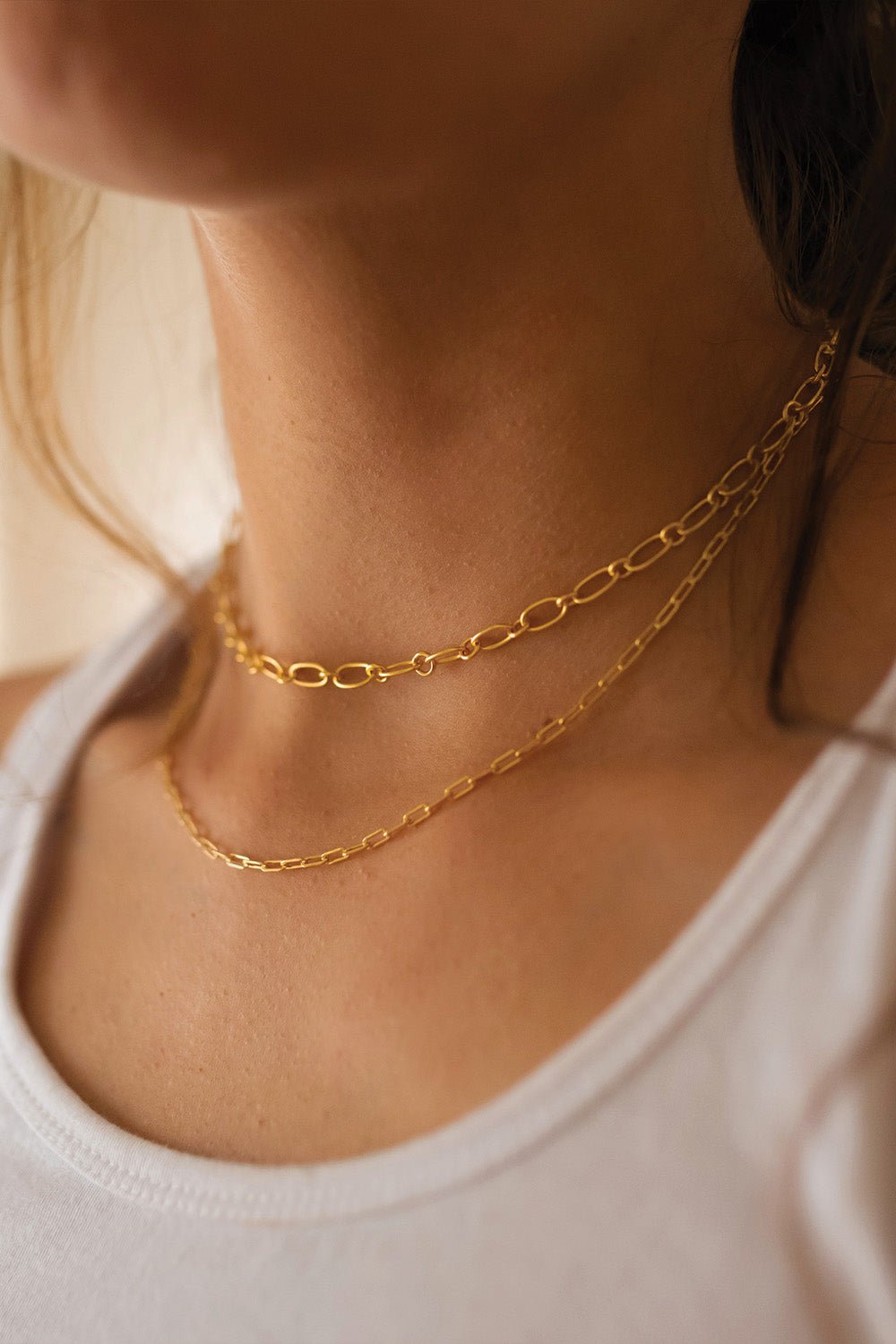 Thin Paperclip 18K Gold Chain Necklace - Necklaces - Elk & Bloom