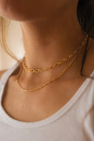 Thin Paperclip 18K Gold Chain Necklace - Necklaces - Elk & Bloom