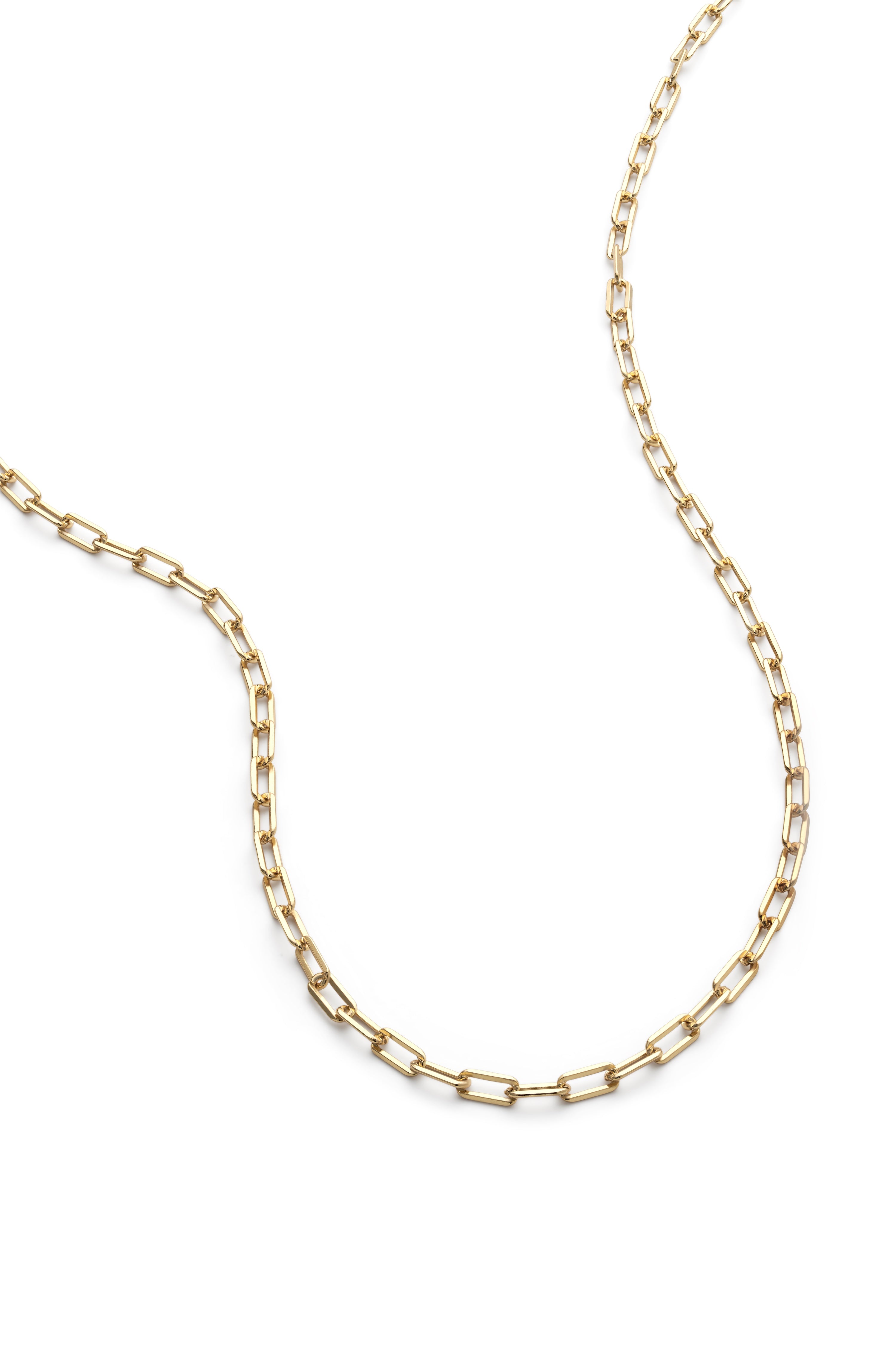 Thin Paperclip 18K Gold Chain Necklace - Necklaces - Elk & Bloom